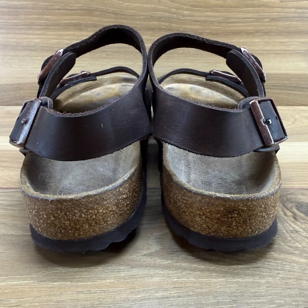 Birkenstock Milano Soft Foot Bed Sandal Men 8 W EU 41 Habana Brown Oiled Leather